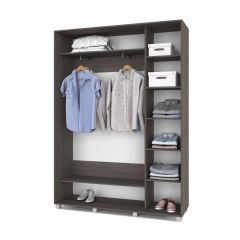 РОЛАНД Шкаф-купе с зеркалом Анкор темный (450*1600) Р462 в Озерске - ozersk.mebel24.online | фото 3