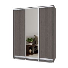РОЛАНД Шкаф-купе с зеркалом Анкор темный (450*1800) Р482 в Озерске - ozersk.mebel24.online | фото
