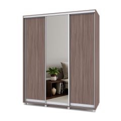 РОЛАНД Шкаф-купе с зеркалом Шимо темный (450*1800) Р482 в Озерске - ozersk.mebel24.online | фото