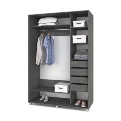 РОЛАНД Шкаф-купе зеркалом Камень темный (600*1500) Р652 в Озерске - ozersk.mebel24.online | фото 4