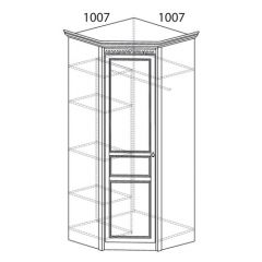 Шкаф угловой №183 "Лючия" Фасад глухой (Угол 1007*1007) Дуб оксфорд серый в Озерске - ozersk.mebel24.online | фото 2