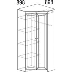 Шкаф угловой №606 Инна (угол 898*898) Денвер темный в Озерске - ozersk.mebel24.online | фото 3