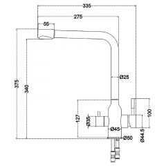 Смеситель д/кухни MELANA-F610304 Stello нерж.сталь, с переключателем на фильтр, однорычажный, сатин в Озерске - ozersk.mebel24.online | фото 4