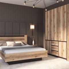 ПРАГА Спальный гарнитур Серия 3 (Дуб Делано/Дуб Венге) в Озерске - ozersk.mebel24.online | фото 3