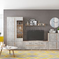 КИМ Стенка (Бетон темный/Дуб Сонома) Вариант 1 в Озерске - ozersk.mebel24.online | фото