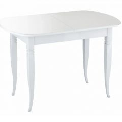 Стол раскладной со стеклом (опоры массив резной) "Хоста" в Озерске - ozersk.mebel24.online | фото 3