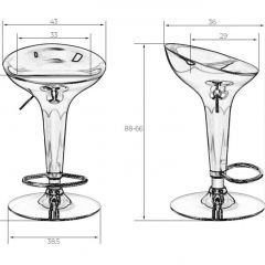 Стул барный DOBRIN BOMBA LM-1004 (серебряный металлик) в Озерске - ozersk.mebel24.online | фото