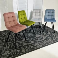 Стул CHILLI SQUARE BLUVEL-03 светло-серый, велюр / черный каркас М-City в Озерске - ozersk.mebel24.online | фото 5