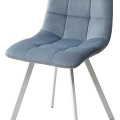 Стул CHILLI SQUARE G108-56 пудровый синий, велюр/ белый каркас М-City в Озерске - ozersk.mebel24.online | фото