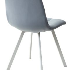 Стул CHILLI SQUARE G108-56 пудровый синий, велюр/ белый каркас М-City в Озерске - ozersk.mebel24.online | фото 4