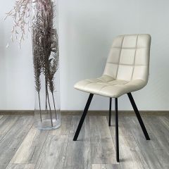 Стул CHILLI SQUARE HK017-02 серо-бежевый, PU/ черный каркас М-City в Озерске - ozersk.mebel24.online | фото 2