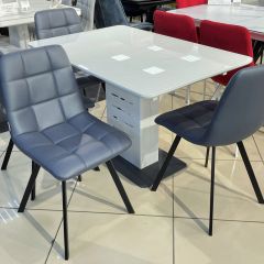Стул CHILLI SQUARE HK017-09 серо-черничный, PU/ черный каркас М-City в Озерске - ozersk.mebel24.online | фото 6