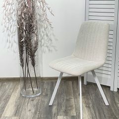 Стул ELVIS WZ2042-18 белая галька фактурный велюр / белый каркас М-City в Озерске - ozersk.mebel24.online | фото