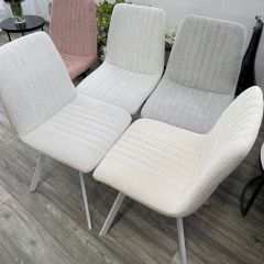 Стул ELVIS WZ2042-18 белая галька фактурный велюр / белый каркас М-City в Озерске - ozersk.mebel24.online | фото 6