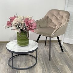 Стул GALE 360 град. поворот. BLUVEL-40 BEIGE, велюр/ черный каркас, М-City в Озерске - ozersk.mebel24.online | фото 3