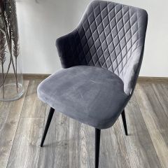Стул HERMAN 360 град. СЕРЫЙ #27, велюр / черный каркас М-City в Озерске - ozersk.mebel24.online | фото