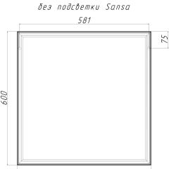 Зеркало Corsica 600х600 black без подсветки Sansa (SB1064Z) в Озерске - ozersk.mebel24.online | фото 4