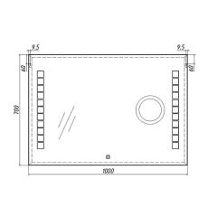 Зеркало Quadro 100 alum (линза) с подсветкой Sansa (SQL1030Z) в Озерске - ozersk.mebel24.online | фото 8