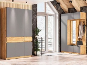 АВИНЬОН Прихожая Пенал (Дуб Крафт золотой/Графит серый) в Озерске - ozersk.mebel24.online | фото 4