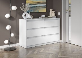 АЙДЕН КМ06-1200 Комод 6 ящиков (белый) в Озерске - ozersk.mebel24.online | фото