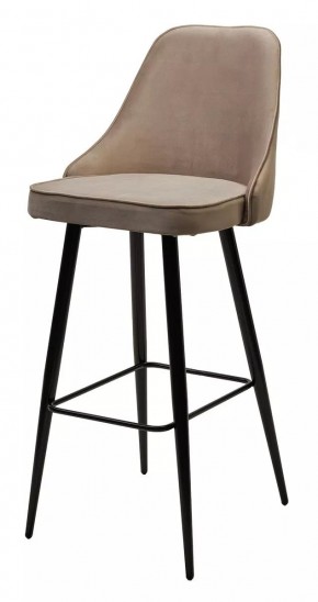 Барный стул NEPAL-BAR БЕЖЕВЫЙ #5, велюр/ черный каркас (H=78cm) М-City в Озерске - ozersk.mebel24.online | фото 1
