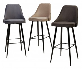Барный стул NEPAL-BAR ГРАФИТ #14, велюр/ черный каркас (H=78cm) М-City в Озерске - ozersk.mebel24.online | фото 3