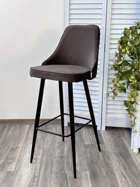 Барный стул NEPAL-BAR ГРАФИТ #14, велюр/ черный каркас (H=78cm) М-City в Озерске - ozersk.mebel24.online | фото 6