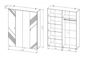 БАЙКАЛ Шкаф четырехстворчатый (Графит/Дуб золотой) в Озерске - ozersk.mebel24.online | фото 3