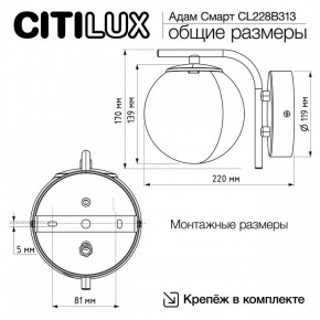 Бра Citilux Адам Смарт CL228B313 в Озерске - ozersk.mebel24.online | фото 8