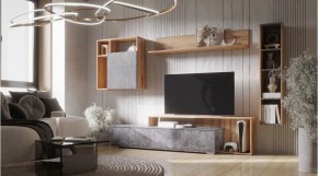 ДАЛЛАС Гостиная (модульная) цемент темный в Озерске - ozersk.mebel24.online | фото