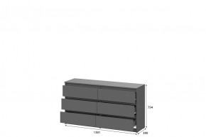 ДЕНВЕР Комод с ящиками (1,38м) Серия 2 (Графит серый) в Озерске - ozersk.mebel24.online | фото 2