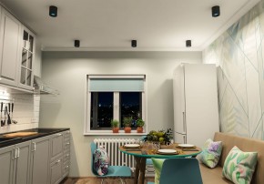 DK3090-BK+CY Светильник накладной IP 20, 10 Вт, GU5.3, LED, черный/голубой, пластик в Озерске - ozersk.mebel24.online | фото 2