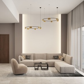 DK4067-BK+SG Подвесной светильник ORBIT, IP20, 15xGU10 LED, до 15 Вт, черный + сатинированное золото, алюминий в Озерске - ozersk.mebel24.online | фото 4