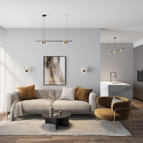 DK5060-BK+SG Бра ORBIT, IP20, 3000К, LED, 10 Вт, черный + сатинированное золото, алюминий в Озерске - ozersk.mebel24.online | фото 5