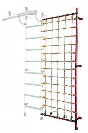 Дополнительная стойка к пристенному ДСК с сеткой для лазания, цв. красный в Озерске - ozersk.mebel24.online | фото