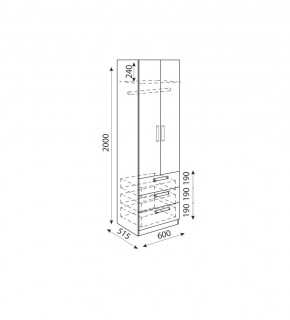 Дуглас (подростковая) М04 Шкаф с ящиками в Озерске - ozersk.mebel24.online | фото 3