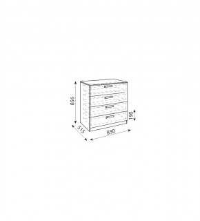 Дуглас (подростковая) М06 Комод в Озерске - ozersk.mebel24.online | фото 2