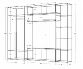 Гостиная Норден (Дуб Крафт белый) в Озерске - ozersk.mebel24.online | фото 4