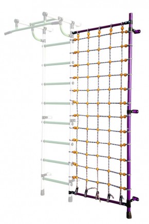 Дополнительная стойка к пристенному ДСК с сеткой для лазания, цв. фиолетовый в Озерске - ozersk.mebel24.online | фото