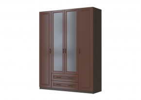 КАНТРИ Шкаф ШР-4 с 2 зерк. (орех) ЛАК в Озерске - ozersk.mebel24.online | фото