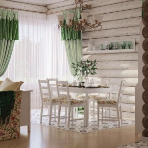 Комлект Вествик обеденный стол и четыре стула, массив сосны, цвет белый в Озерске - ozersk.mebel24.online | фото