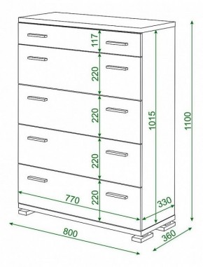 Комод Домино КМ-2 в Озерске - ozersk.mebel24.online | фото 3