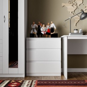 Комод КАСТОР с тремя ящиками, цвет белый в Озерске - ozersk.mebel24.online | фото 3