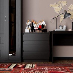 Комод КАСТОР с тремя ящиками, цвет Дуб Венге в Озерске - ozersk.mebel24.online | фото 3