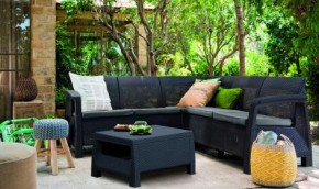 Комплект мебели угловой Корфу Релакс Сет (CORFU II RELAX SET) графит в Озерске - ozersk.mebel24.online | фото 3