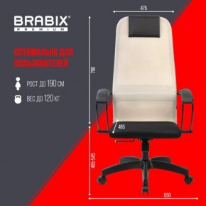 Кресло BRABIX PREMIUM "Ultimate EX-800" пластик, плотная двойная сетка Х2, черное/бежевое, 532916 в Озерске - ozersk.mebel24.online | фото 6