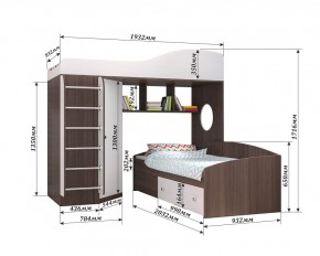 Кровать-чердак Кадет 2 с металлической лестницей в Озерске - ozersk.mebel24.online | фото 2