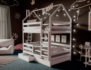 Кровать-домик двухъярусная 80*190 Белый в Озерске - ozersk.mebel24.online | фото