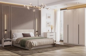Кровать двойная №4 с основанием (Бежевый) в Озерске - ozersk.mebel24.online | фото 3