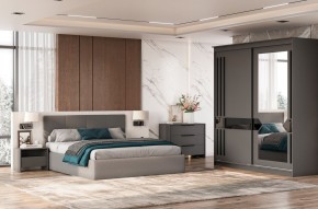 Кровать двойная №4 с основанием (Серый) в Озерске - ozersk.mebel24.online | фото 3
